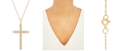 Macy's Diamond Cross 18" Pendant Necklace (1/4 ct. t.w.) in 10k Gold